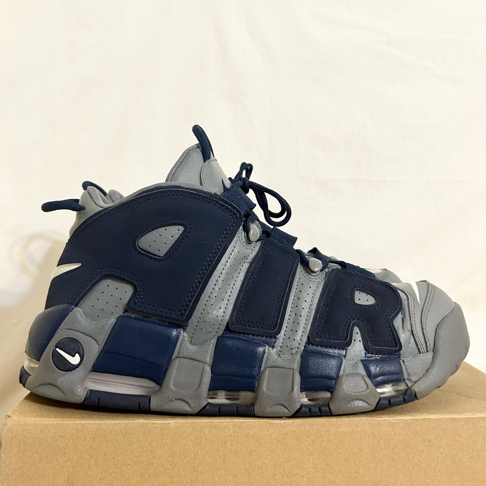 Nike Air More Uptempo Cool Grey Midnight Navy size 12 921948-003 2021 PRE-OWNED